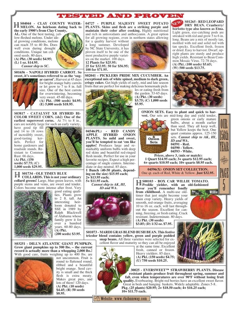 R.H. Shumway Annual Catalog Weekly Ad January 1 - December 31, 2026