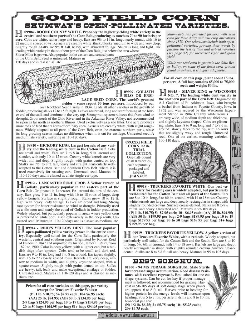 R.H. Shumway Annual Catalog Weekly Ad January 1 - December 31, 2026