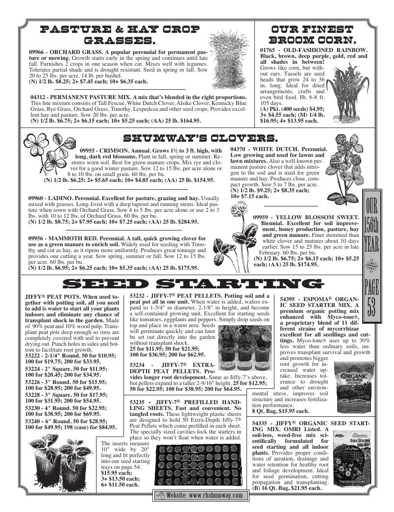 R.H. Shumway Annual Catalog Weekly Ad January 1 - December 31, 2026