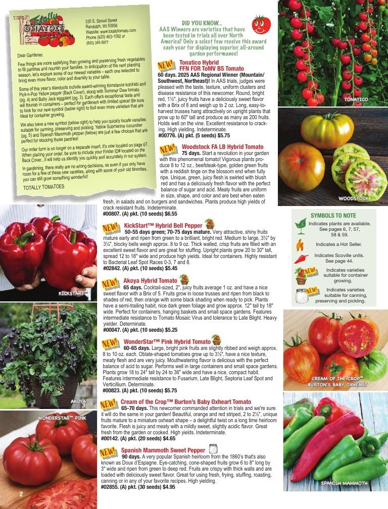 Totally Tomatoes Annual Catalog Weekly Ad January 1 - December 31, 2026