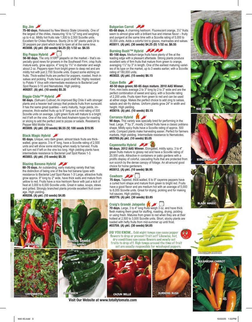 Totally Tomatoes Annual Catalog Weekly Ad January 1 - December 31, 2026
