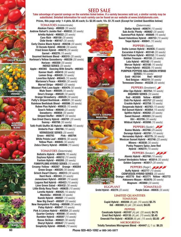 Totally Tomatoes Annual Catalog Weekly Ad January 1 - December 31, 2026