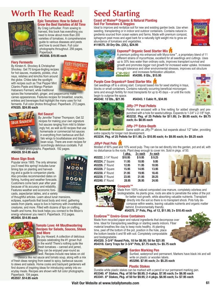 Totally Tomatoes Annual Catalog Weekly Ad January 1 - December 31, 2026