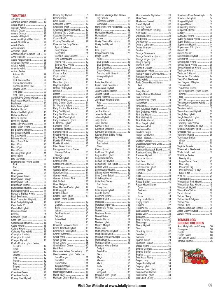 Totally Tomatoes Annual Catalog Weekly Ad January 1 - December 31, 2026