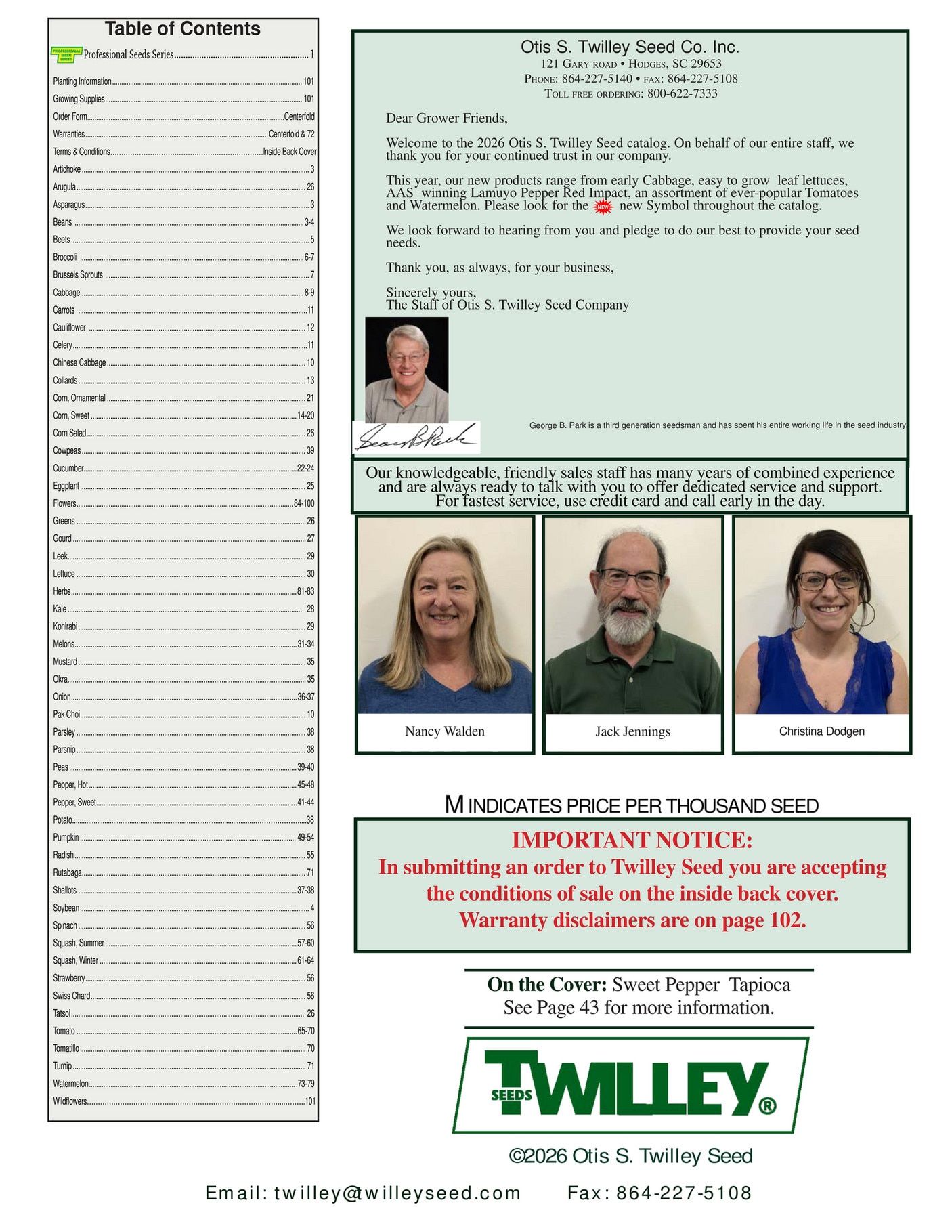 Twilley Seed Professional Seed Catalog Weekly Ad July 1, 2025 - December 31, 2026