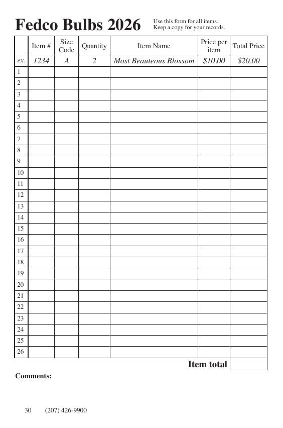 Fedco Seeds Bulbs Catalog Weekly Ad January 1 - December 31, 2026