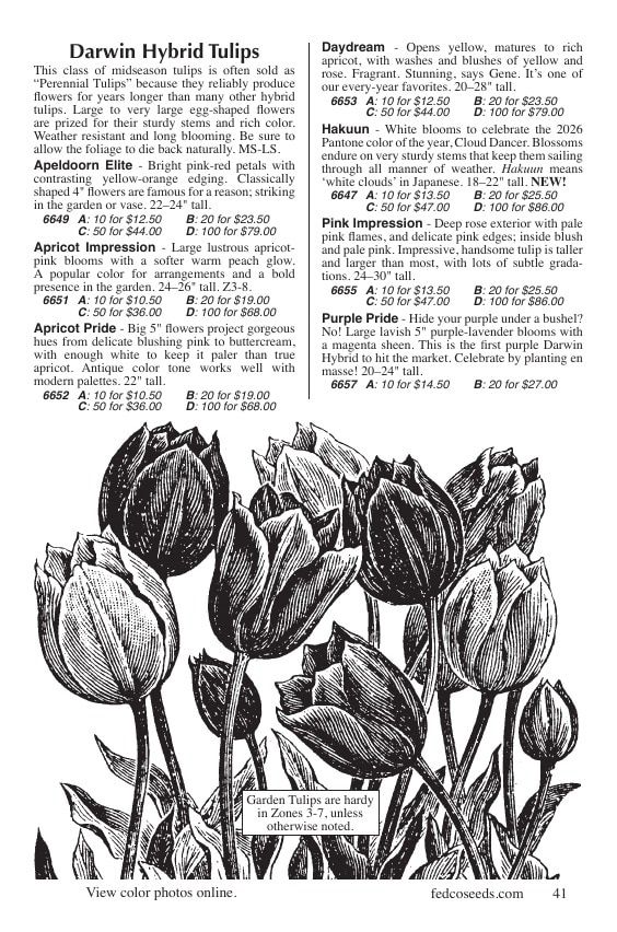Fedco Seeds Bulbs Catalog Weekly Ad January 1 - December 31, 2026