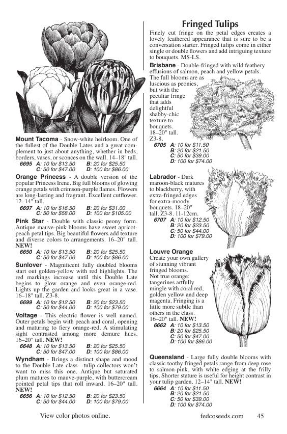 Fedco Seeds Bulbs Catalog Weekly Ad January 1 - December 31, 2026