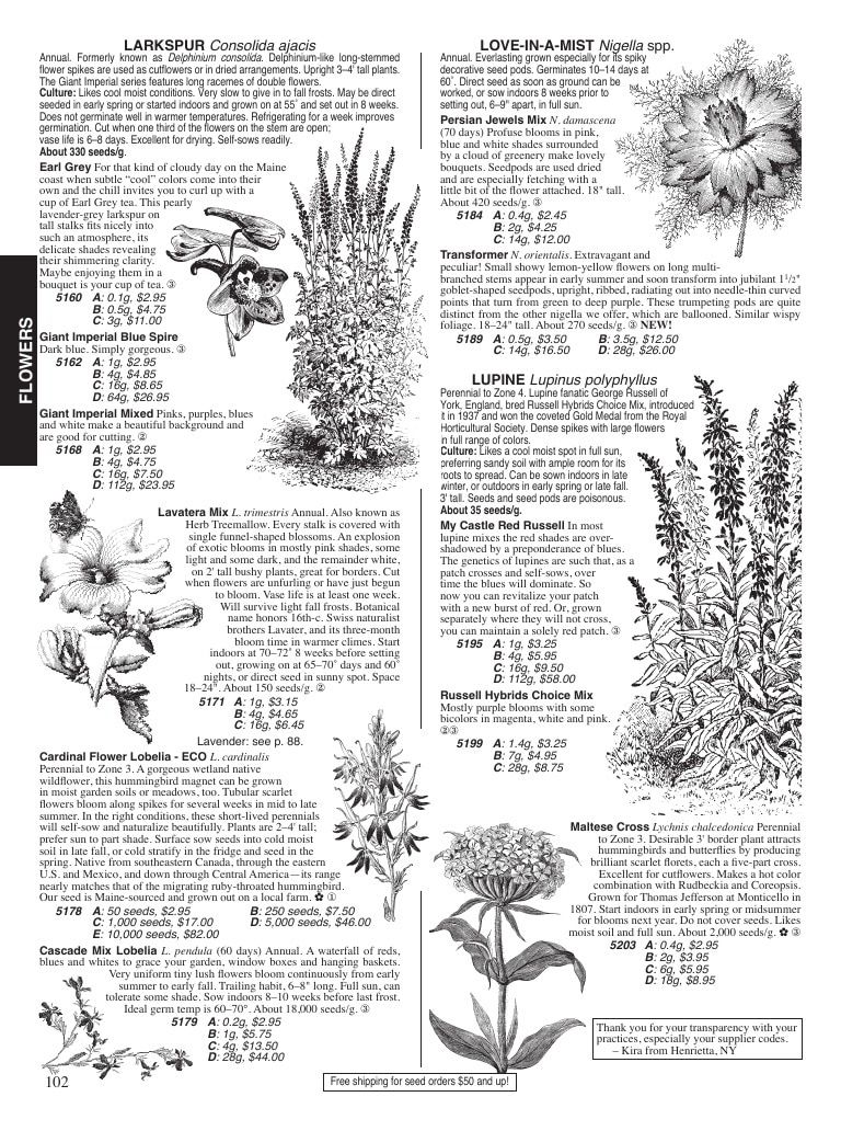 Fedco Seeds Seeds Catalog Weekly Ad January 1 - December 31, 2026