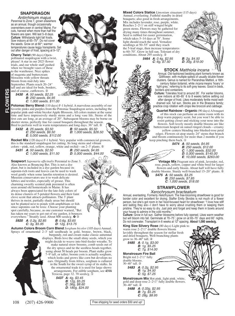 Fedco Seeds Seeds Catalog Weekly Ad January 1 - December 31, 2026