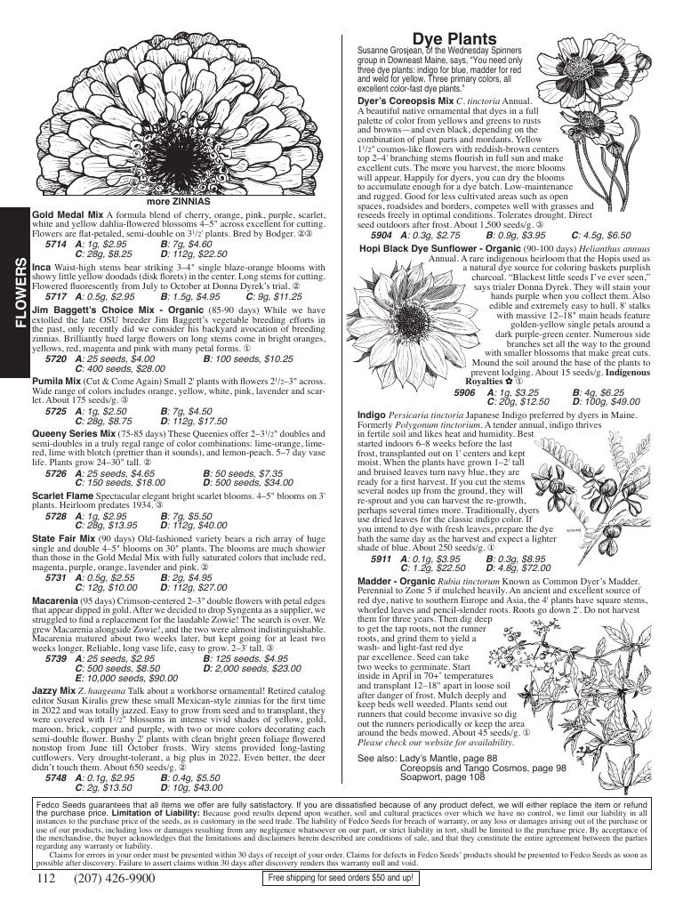Fedco Seeds Seeds Catalog Weekly Ad January 1 - December 31, 2026