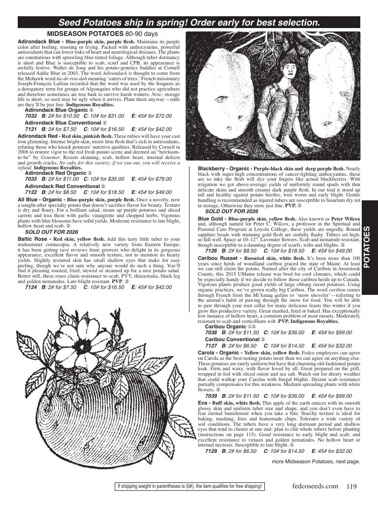 Fedco Seeds Seeds Catalog Weekly Ad January 1 - December 31, 2026