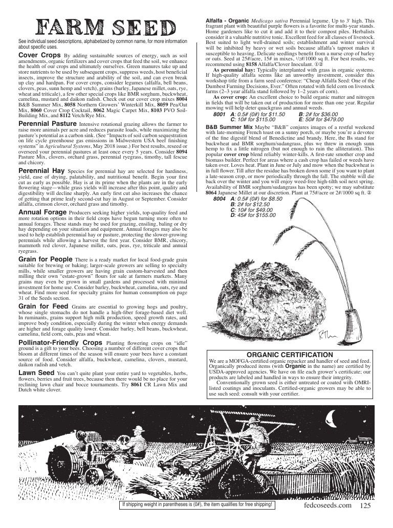 Fedco Seeds Seeds Catalog Weekly Ad January 1 - December 31, 2026