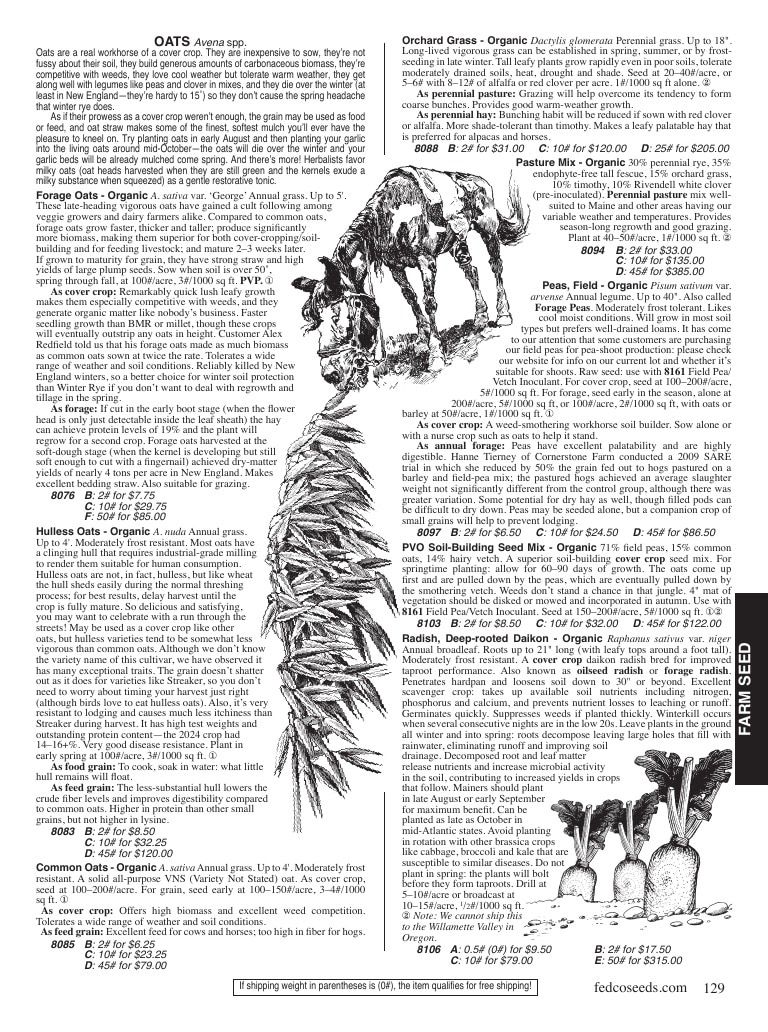 Fedco Seeds Seeds Catalog Weekly Ad January 1 - December 31, 2026
