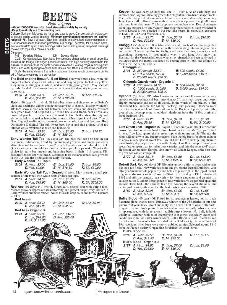 Fedco Seeds Seeds Catalog Weekly Ad January 1 - December 31, 2026