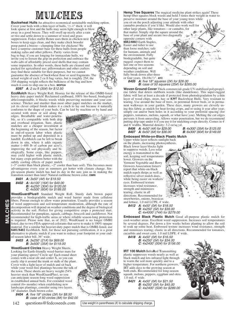 Fedco Seeds Seeds Catalog Weekly Ad January 1 - December 31, 2026