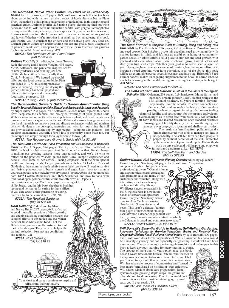 Fedco Seeds Seeds Catalog Weekly Ad January 1 - December 31, 2026