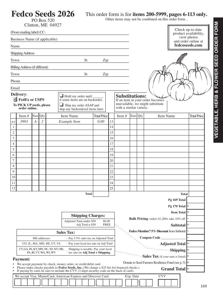 Fedco Seeds Seeds Catalog Weekly Ad January 1 - December 31, 2026