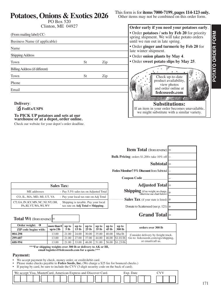 Fedco Seeds Seeds Catalog Weekly Ad January 1 - December 31, 2026