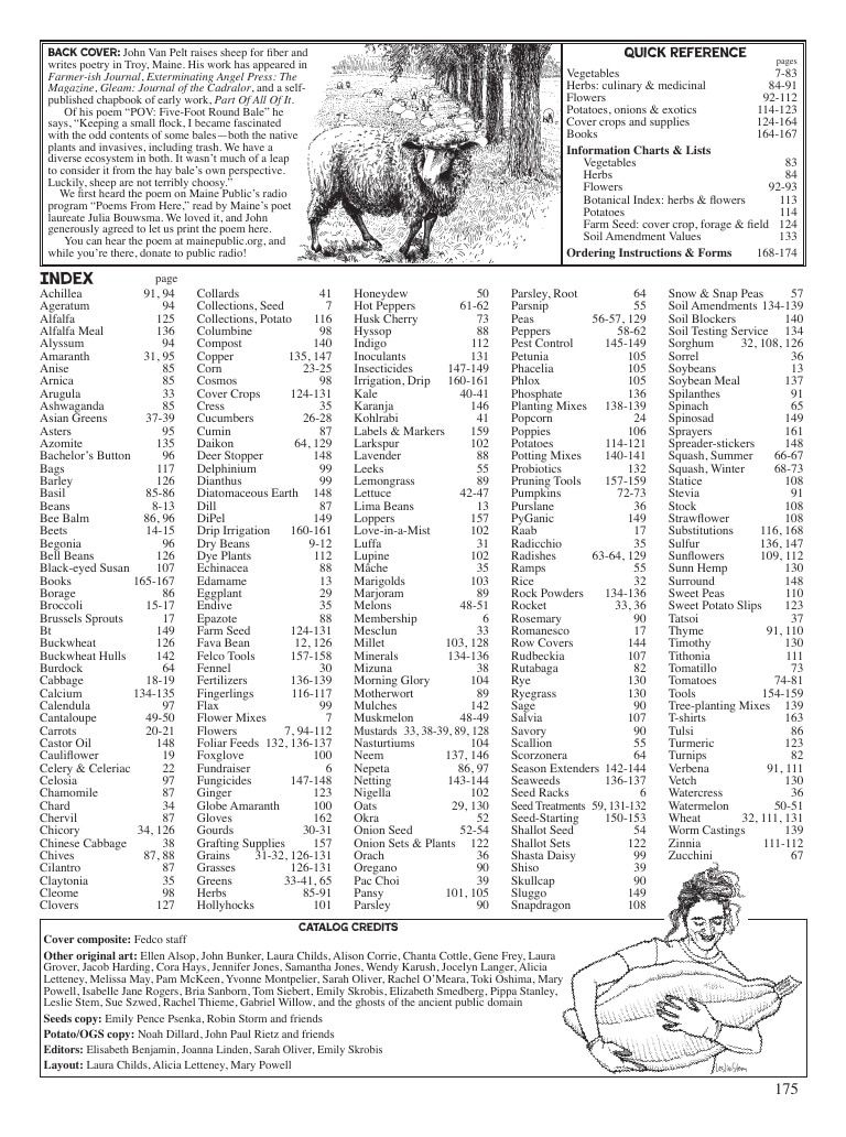 Fedco Seeds Seeds Catalog Weekly Ad January 1 - December 31, 2026