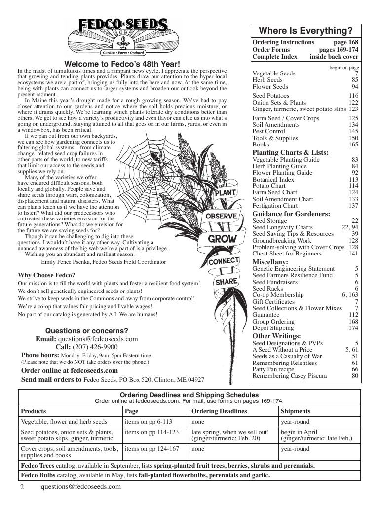 Fedco Seeds Seeds Catalog Weekly Ad January 1 - December 31, 2026