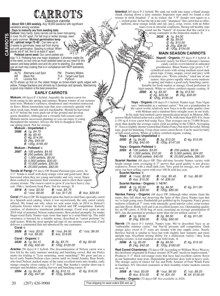 Fedco Seeds Seeds Catalog Weekly Ad January 1 - December 31, 2026