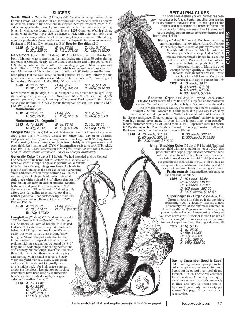Fedco Seeds Seeds Catalog Weekly Ad January 1 - December 31, 2026