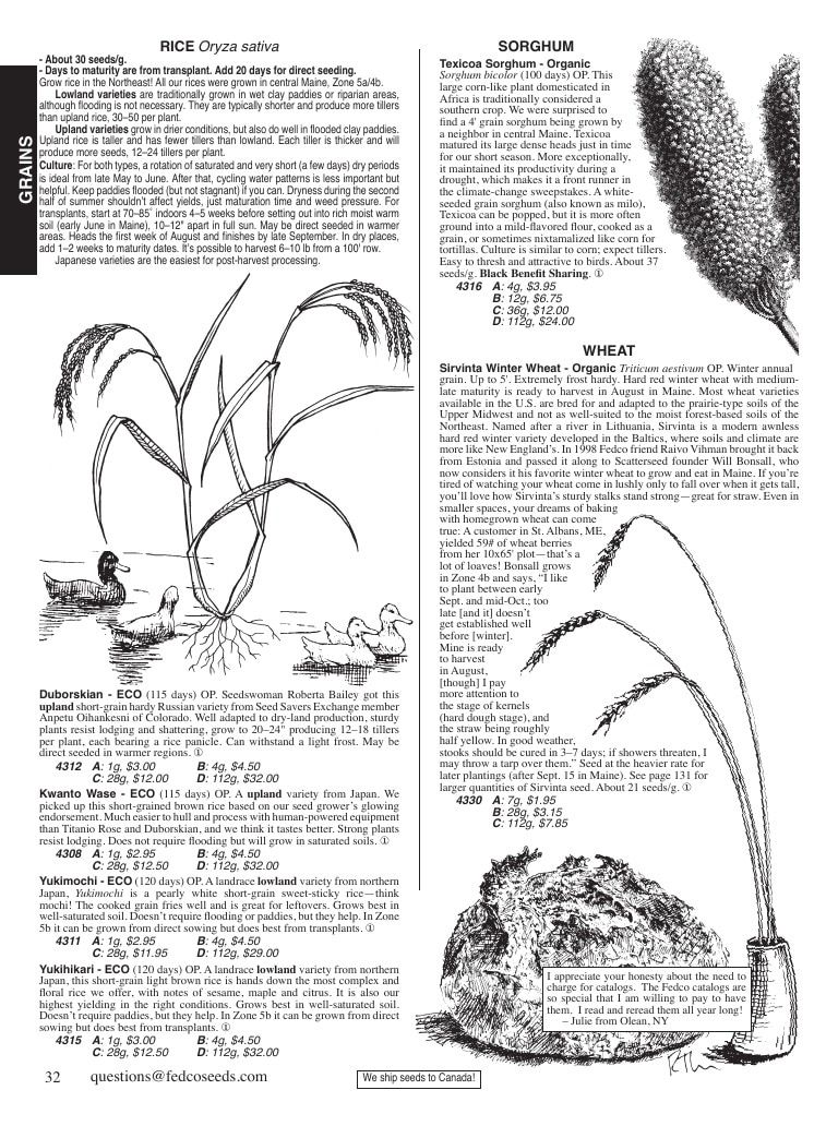 Fedco Seeds Seeds Catalog Weekly Ad January 1 - December 31, 2026