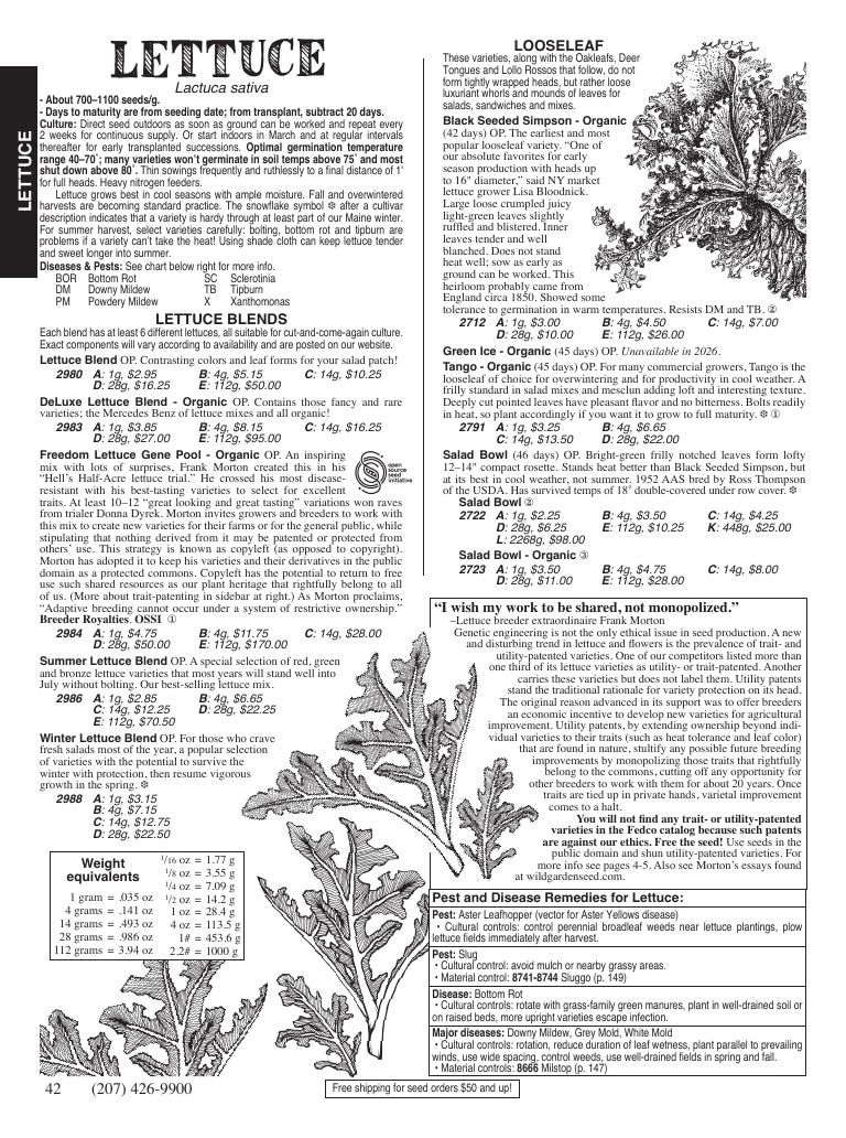 Fedco Seeds Seeds Catalog Weekly Ad January 1 - December 31, 2026