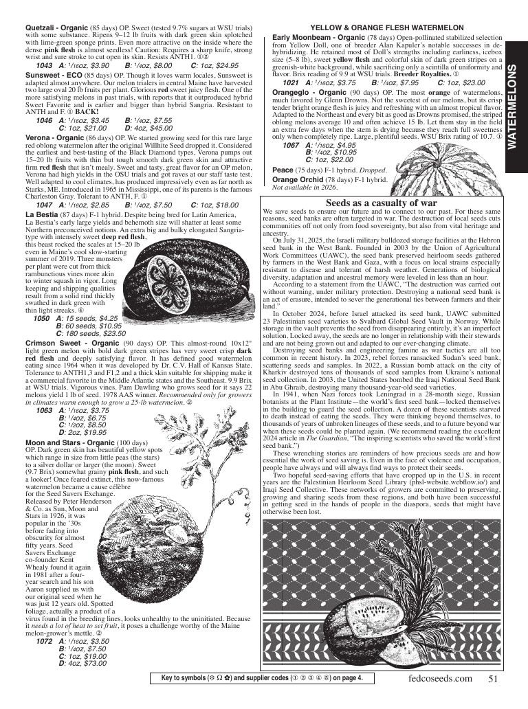 Fedco Seeds Seeds Catalog Weekly Ad January 1 - December 31, 2026