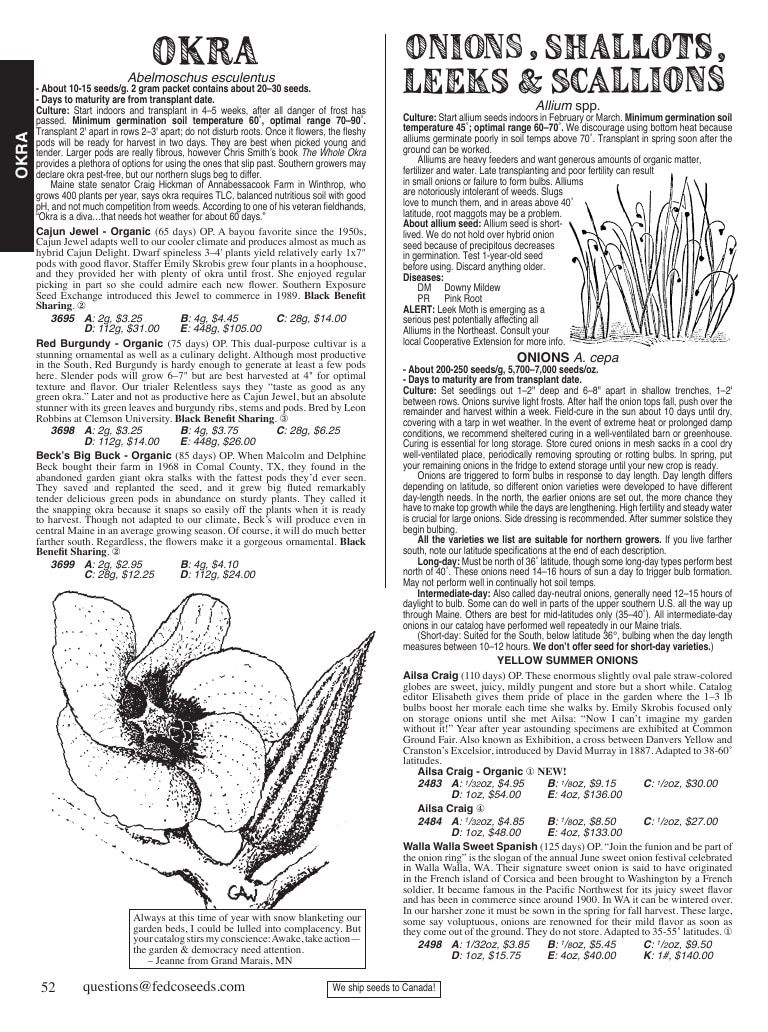 Fedco Seeds Seeds Catalog Weekly Ad January 1 - December 31, 2026