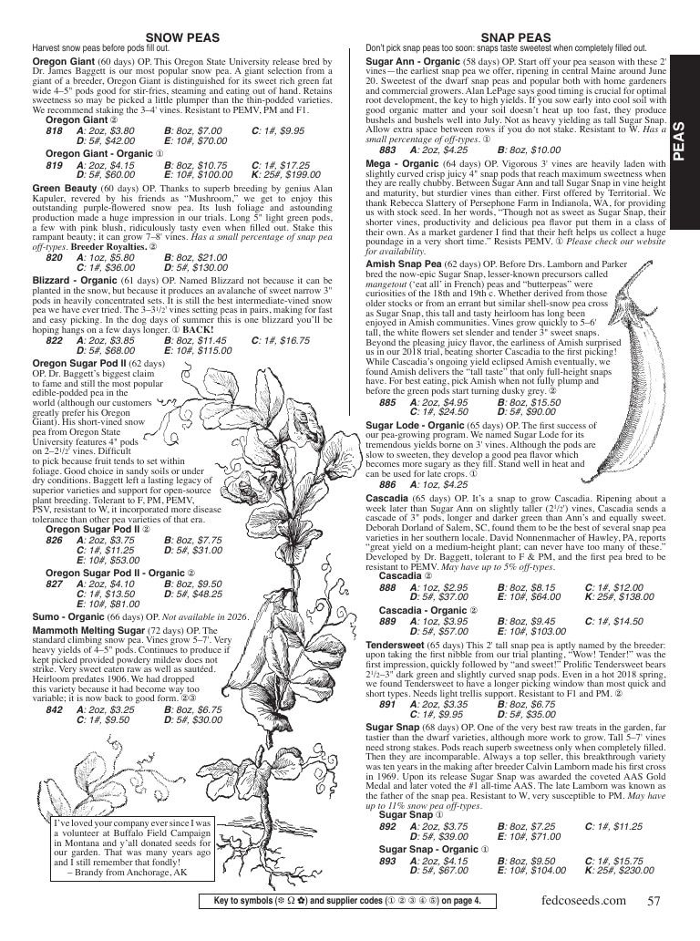 Fedco Seeds Seeds Catalog Weekly Ad January 1 - December 31, 2026