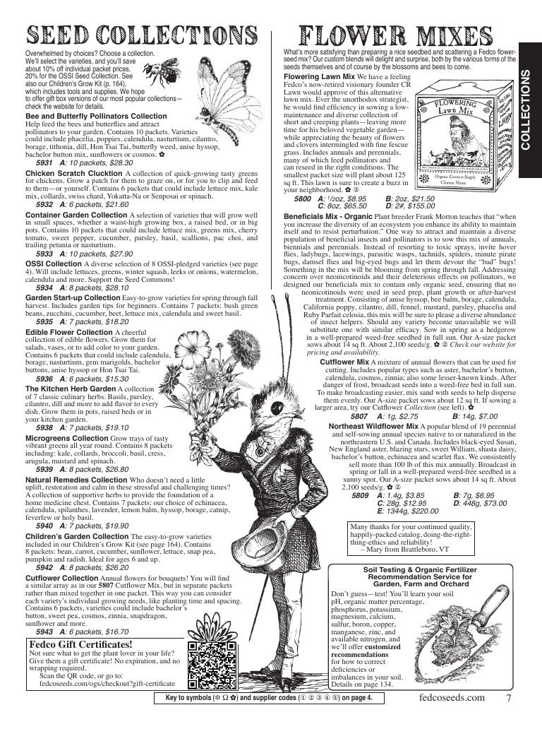 Fedco Seeds Seeds Catalog Weekly Ad January 1 - December 31, 2026