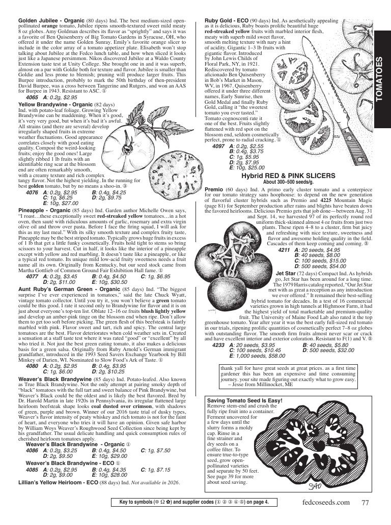 Fedco Seeds Seeds Catalog Weekly Ad January 1 - December 31, 2026