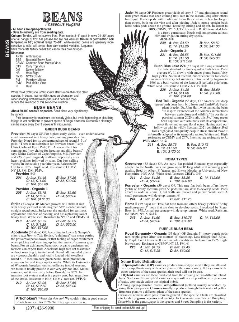 Fedco Seeds Seeds Catalog Weekly Ad January 1 - December 31, 2026