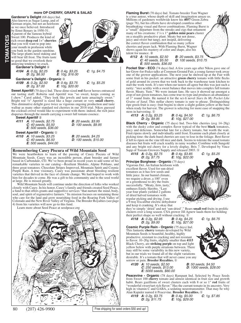 Fedco Seeds Seeds Catalog Weekly Ad January 1 - December 31, 2026