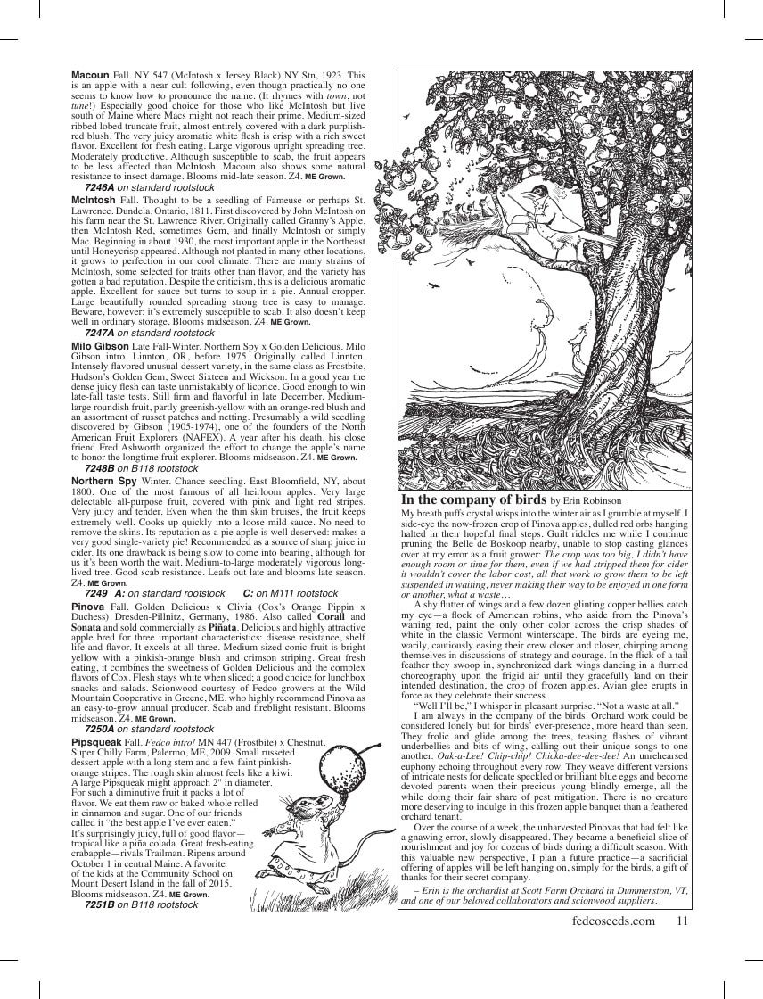 Fedco Seeds Trees Catalog Weekly Ad January 1 - December 31, 2026