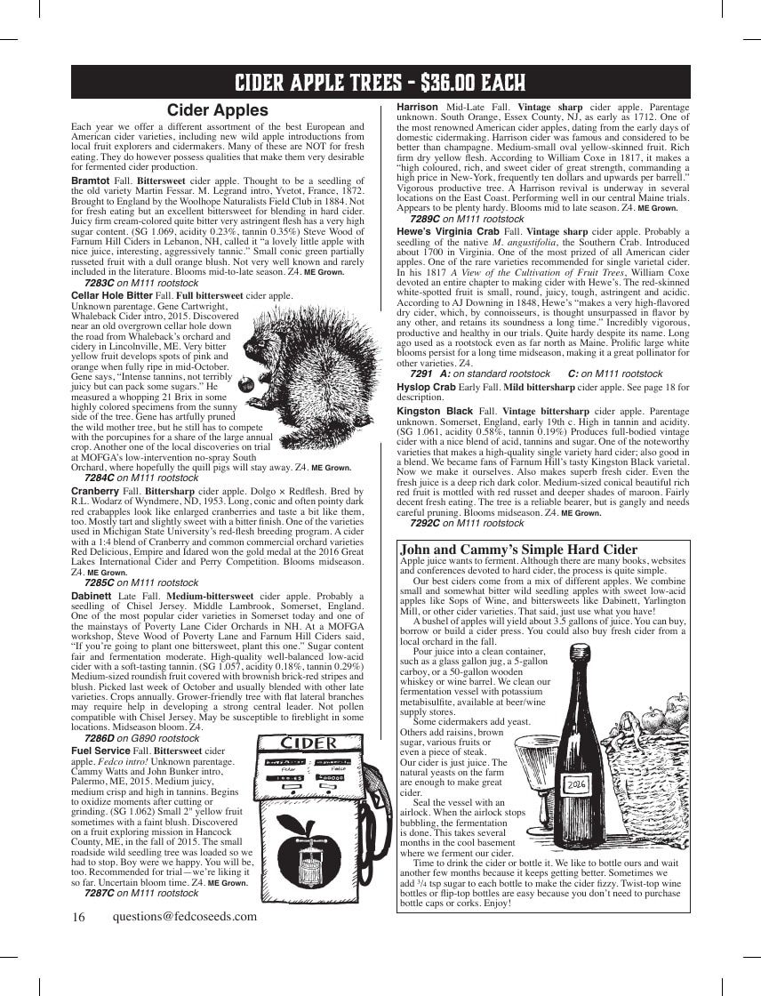 Fedco Seeds Trees Catalog Weekly Ad January 1 - December 31, 2026