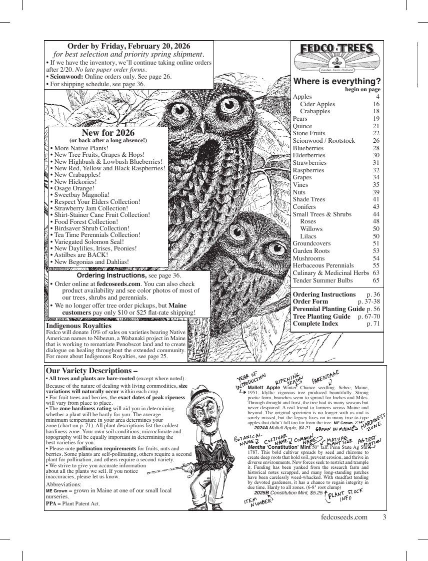Fedco Seeds Trees Catalog Weekly Ad January 1 - December 31, 2026