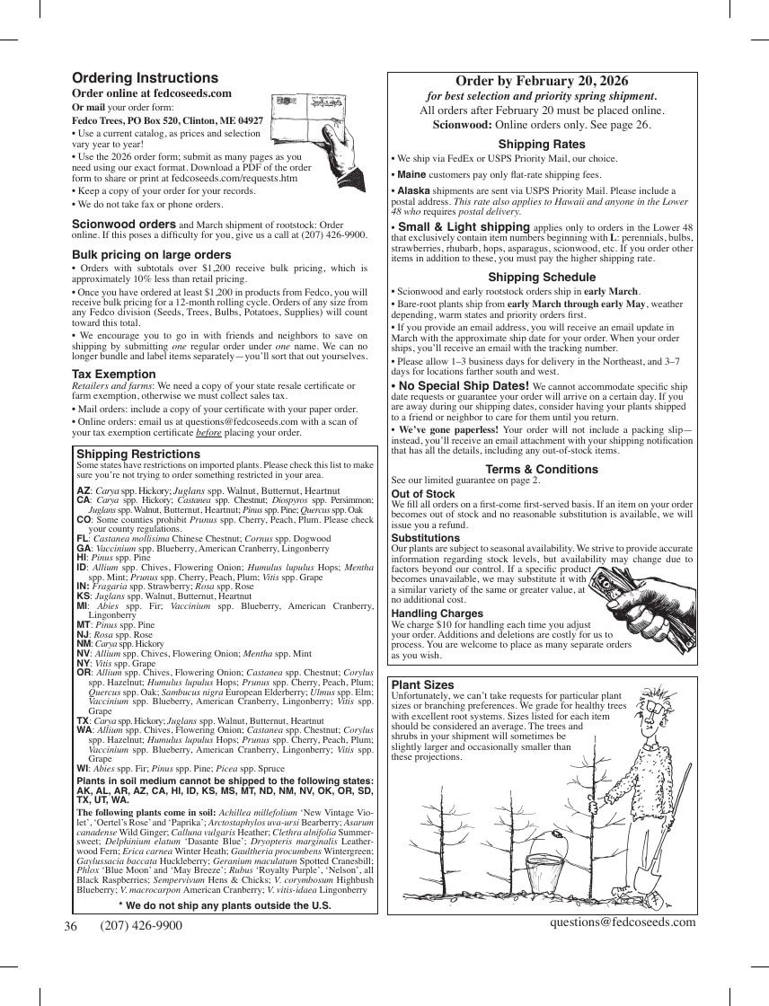 Fedco Seeds Trees Catalog Weekly Ad January 1 - December 31, 2026