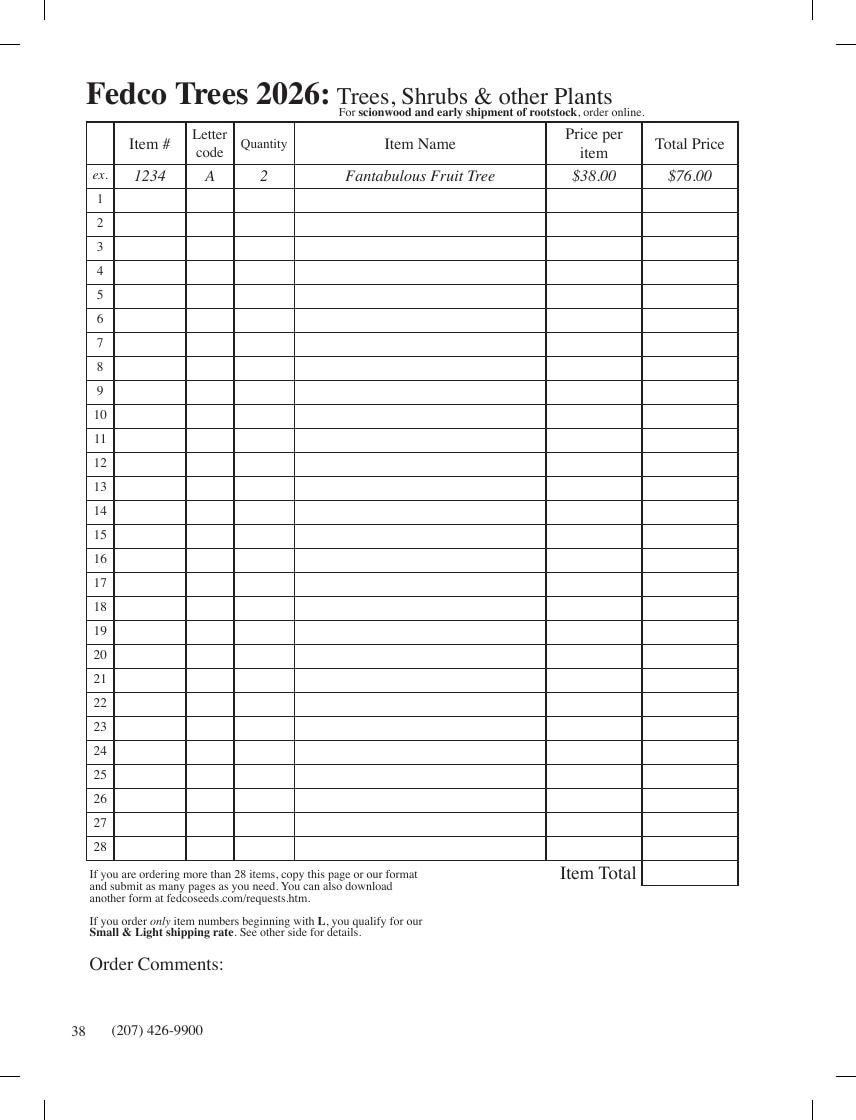 Fedco Seeds Trees Catalog Weekly Ad January 1 - December 31, 2026