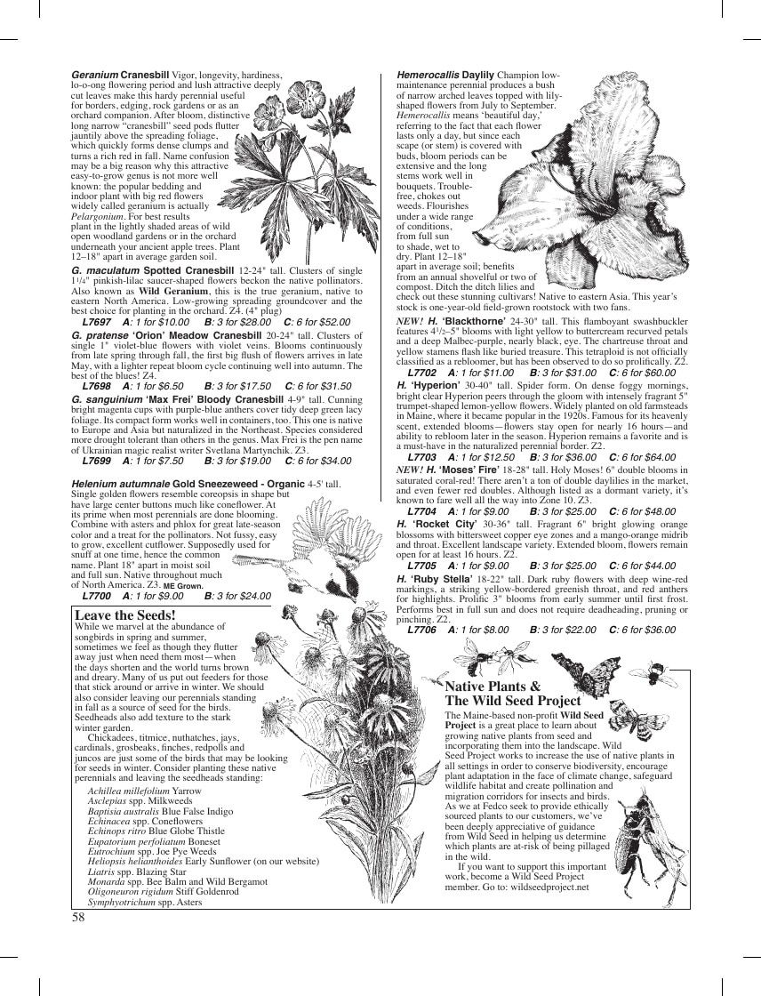 Fedco Seeds Trees Catalog Weekly Ad January 1 - December 31, 2026