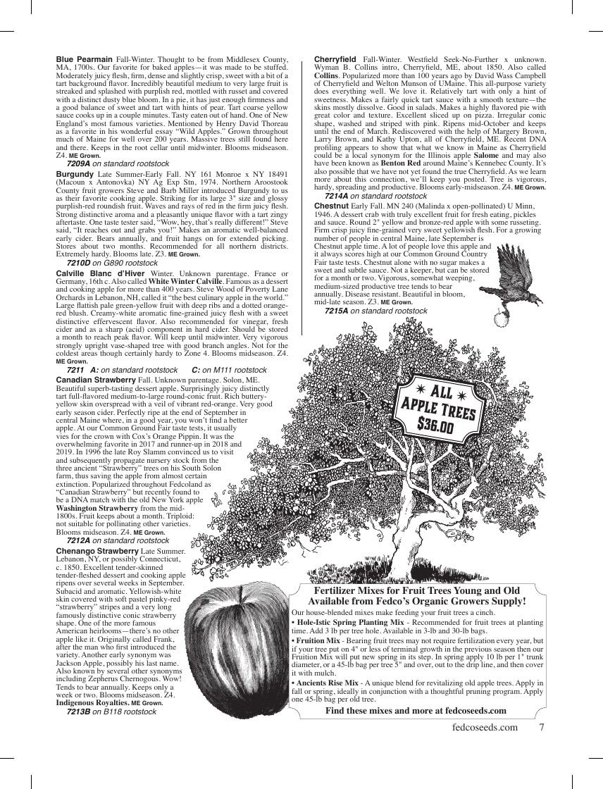 Fedco Seeds Trees Catalog Weekly Ad January 1 - December 31, 2026