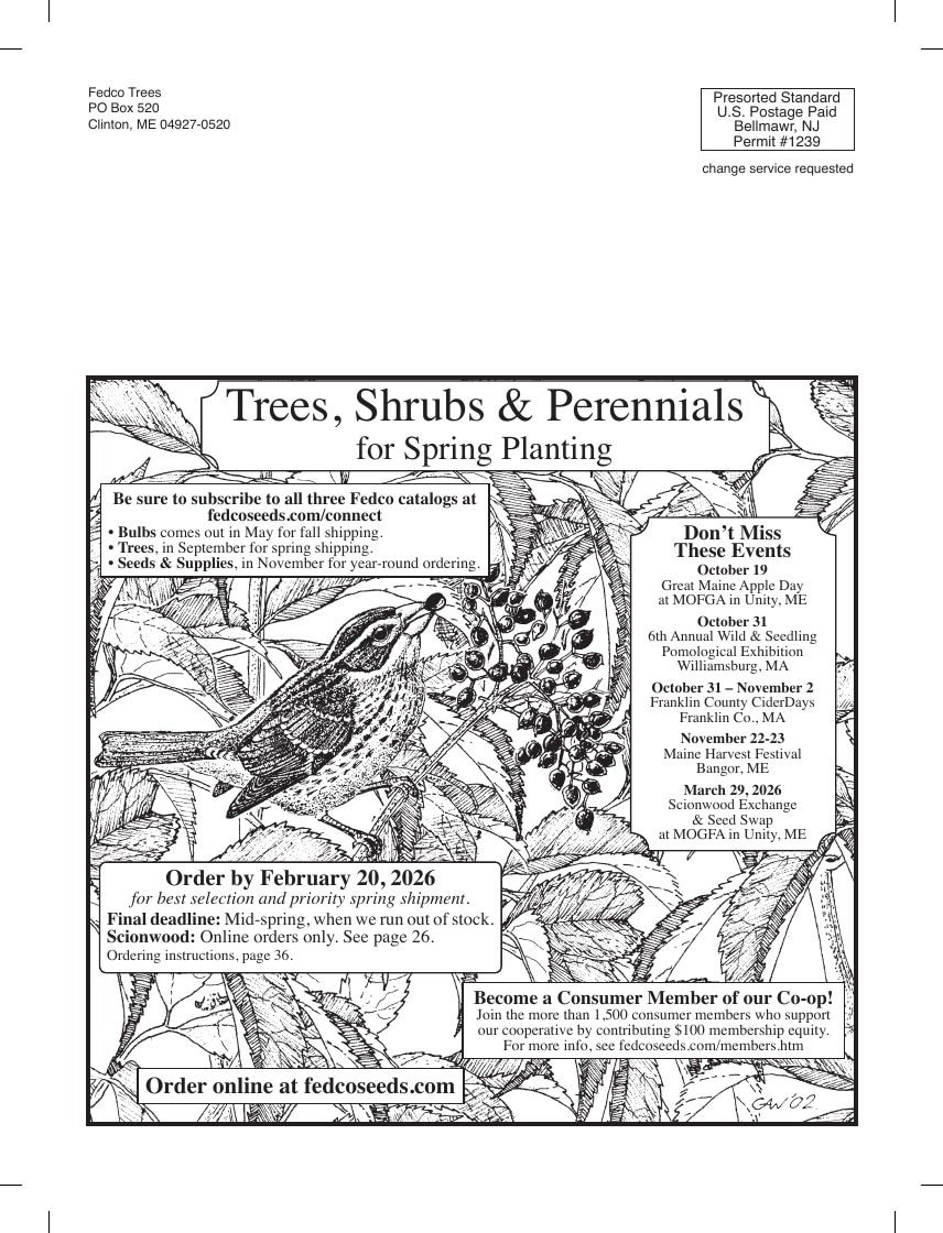 Fedco Seeds Trees Catalog Weekly Ad January 1 - December 31, 2026