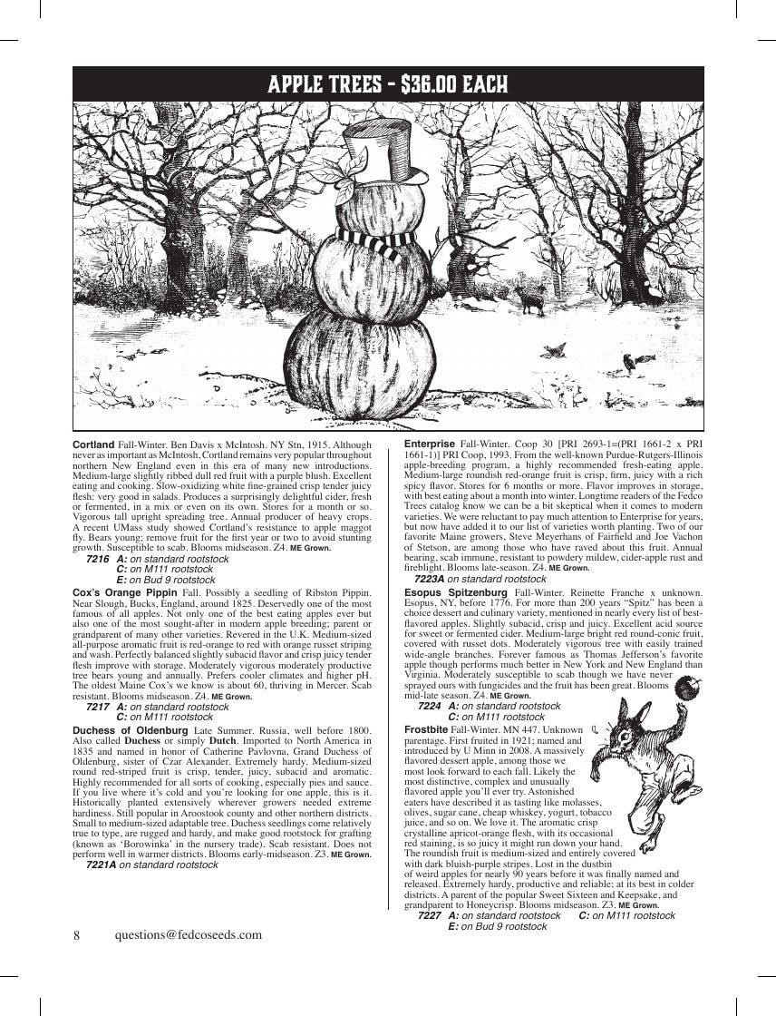 Fedco Seeds Trees Catalog Weekly Ad January 1 - December 31, 2026