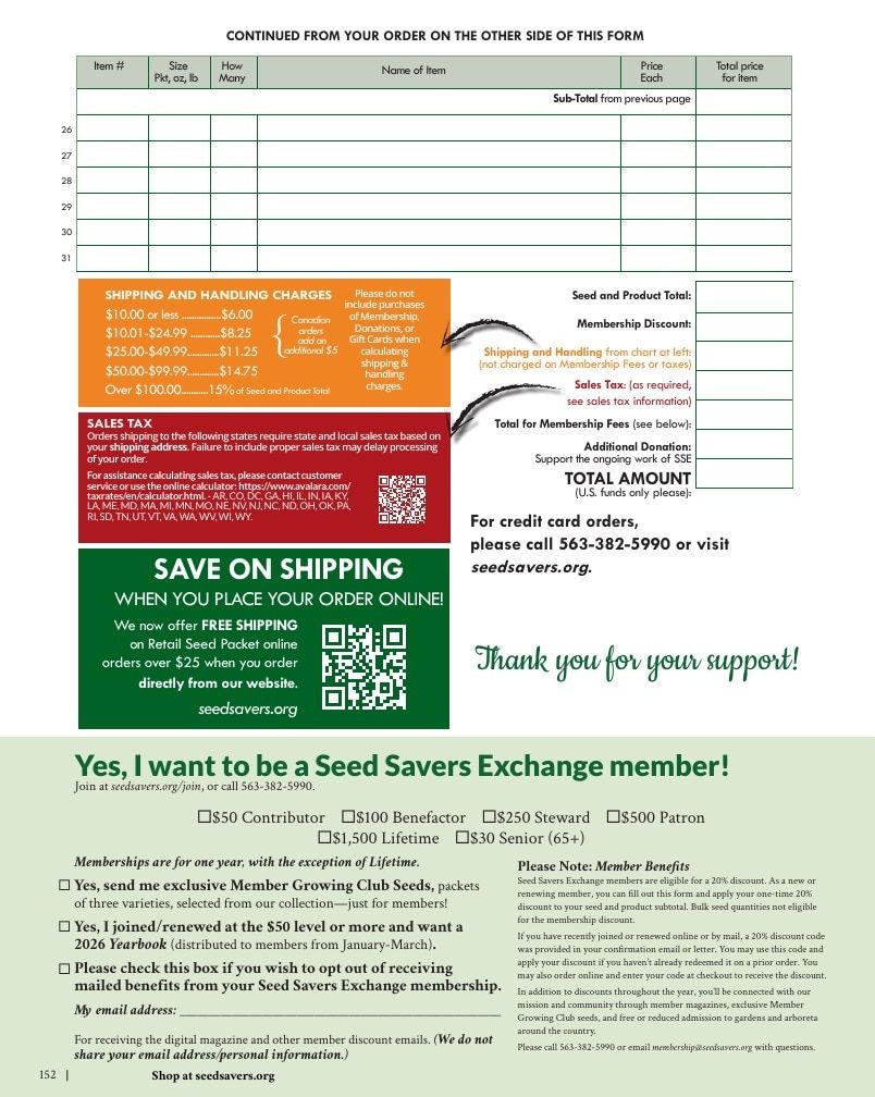 Seed Savers Exchange Annual Catalog Weekly Ad January 1 - December 31, 2026