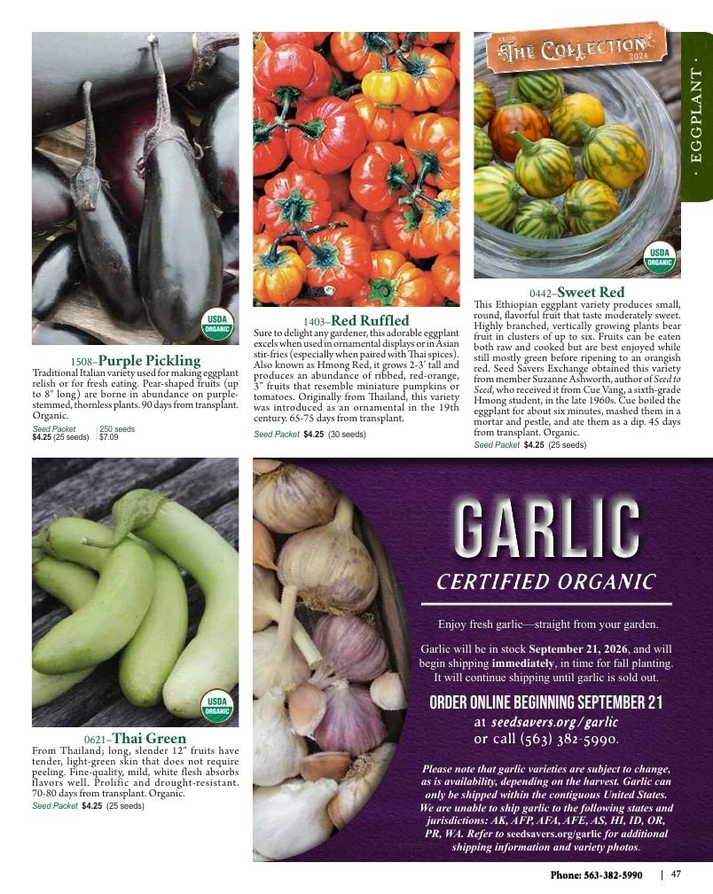 Seed Savers Exchange Annual Catalog Weekly Ad January 1 - December 31, 2026