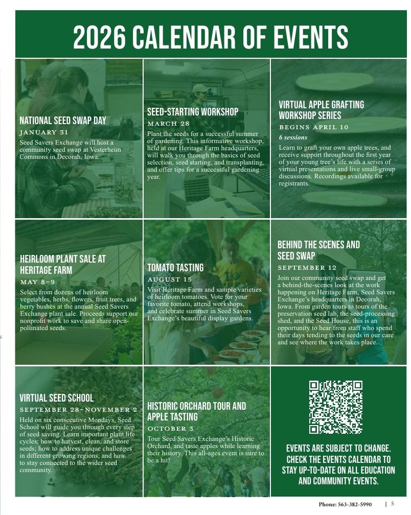 Seed Savers Exchange Annual Catalog Weekly Ad January 1 - December 31, 2026