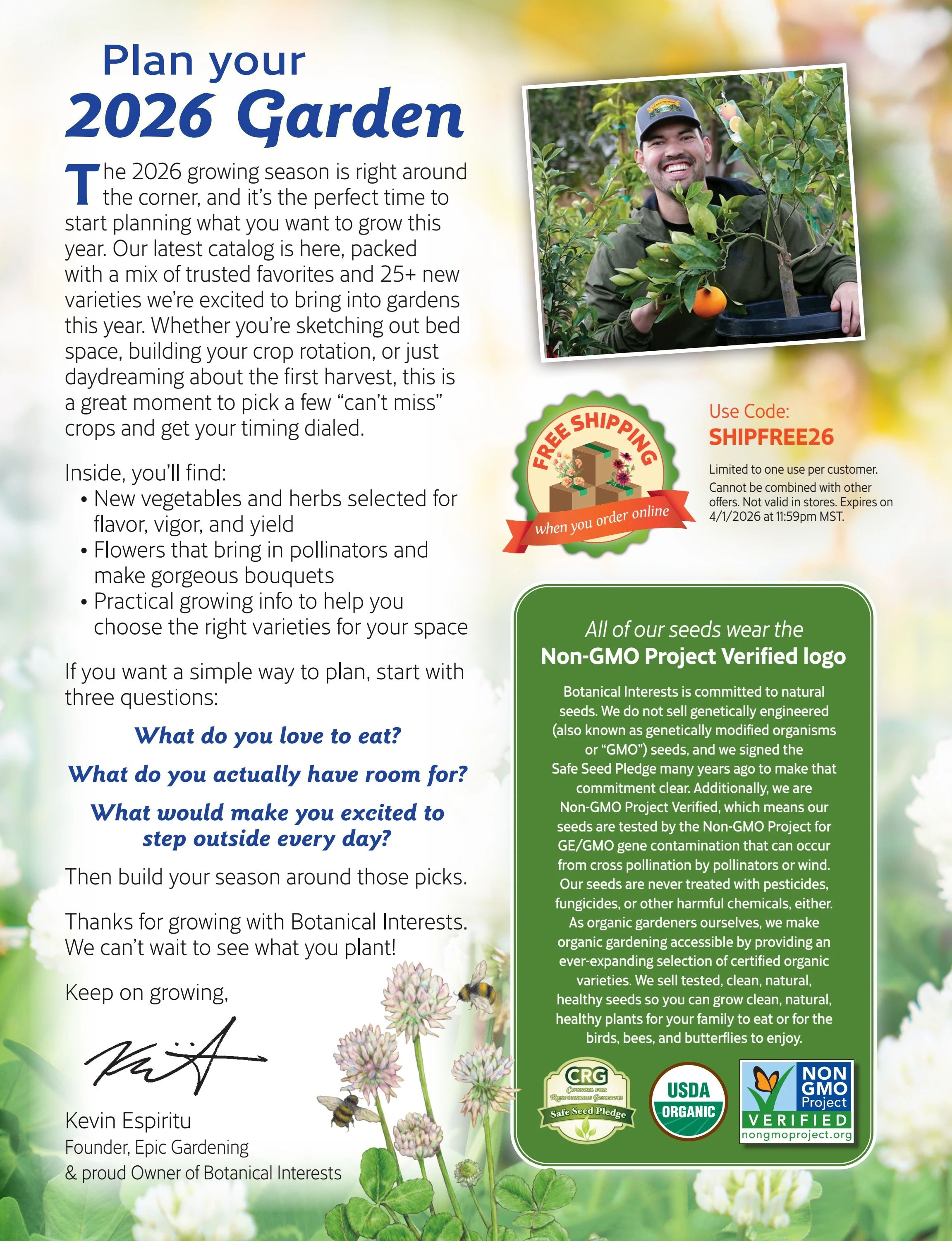 Botanical Interests Annual Catalog Weekly Ad January 1 - December 31, 2026