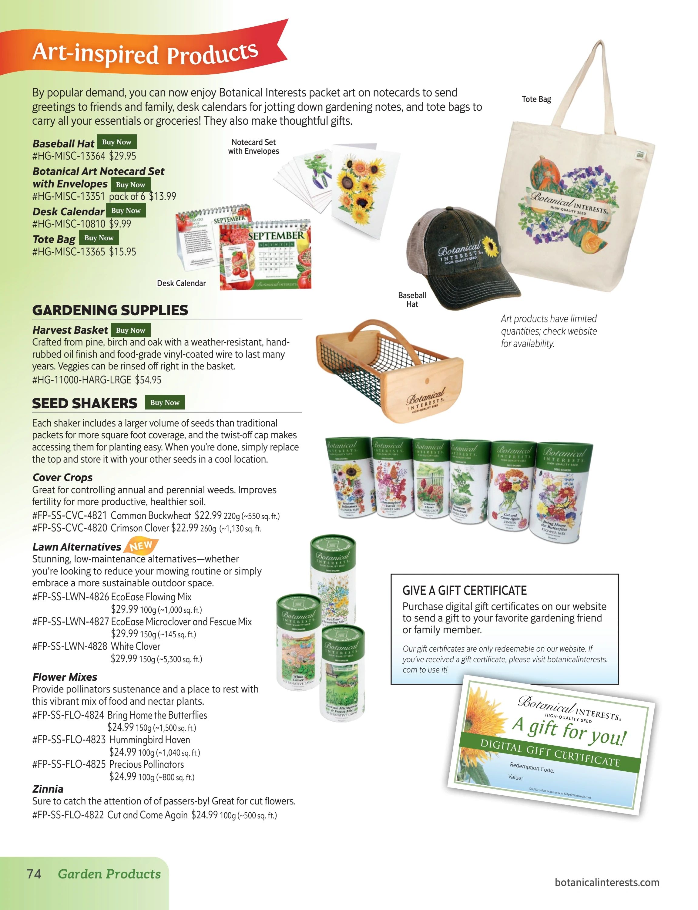Botanical Interests Annual Catalog Weekly Ad January 1 - December 31, 2026